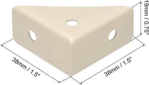 Miniatura 2 de uxcell 10 soportes de esquina angulares de 1.496 pulgadas x 1.496 pulgadas, soportes de acero laminado en frío con tornillos para borde de Beige