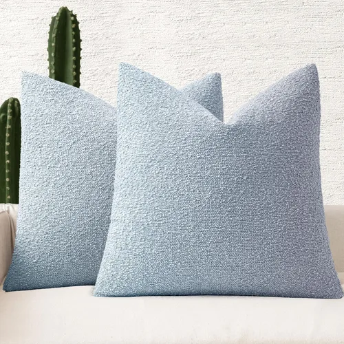 Miniatura 22 de MIULEE - Juego de 2 fundas de almohada decorativas con textura de bucle, de 50 x 50 cm, para sofá y cama, almohadas de invierno neutras, fundas