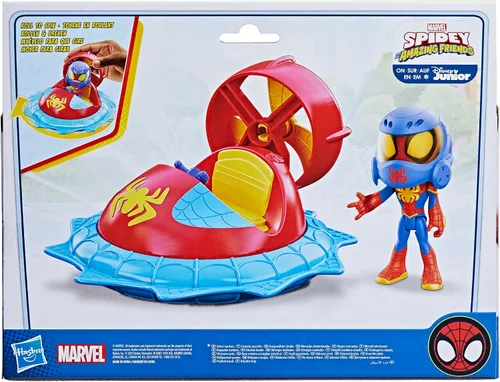 Miniatura 5 de Spidey and his Amazing Friends Marvel Web-Spinners Spidey con hover Spinner, juego de coche con vehículo, figura de acción a escala de 4 pulgadas