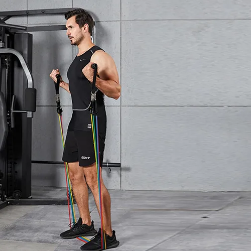 Miniatura 7 de Bandas de resistencia para entrenamiento con asas para hombres y mujeres, bandas de ejercicio para pesas de fitness, entrenamiento, hogar, oficina