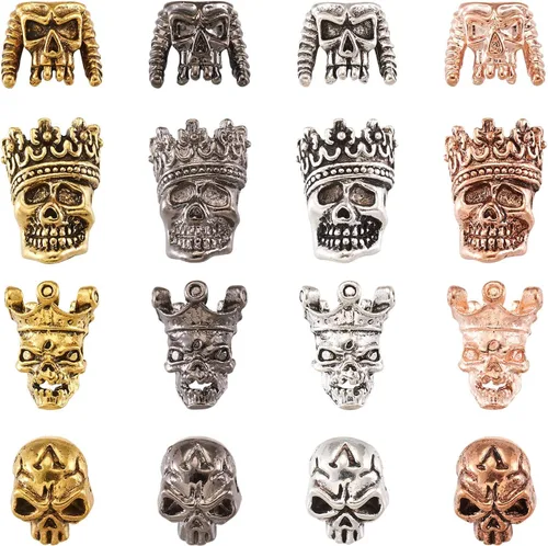 Miniatura 24 de FASHEWELRY Cuentas espaciadoras de forma animal de metal tibetano Elefante de plata antigua