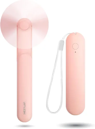 Miniatura 10 de Ventilador Portátil Mini de Mano, Ventilador Personal Pequeño Recargable con Diseño de Banco de Energía de Bolsillo para Viajes/Regalos