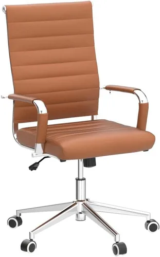 Miniatura 5 de Silla de escritorio de oficina Okeysen, sillas de cuero modernas y ergonómicas para sala de conferencias, silla giratoria ajustable en altura