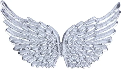 Miniatura 8 de NUOBESTY Parches bordados en forma de ala de ángel, apliques de hierro para coser en plata, para ropa, jeans, decoración de manualidades