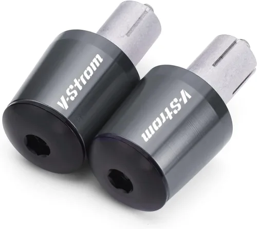 Miniatura 4 de Tapas de manillar de motocicleta para motocicleta, extremos de barra de enchufe, 0.866 in, aluminio CNC para Suzuki DL650 V-Strom 650 Vstrom Plata