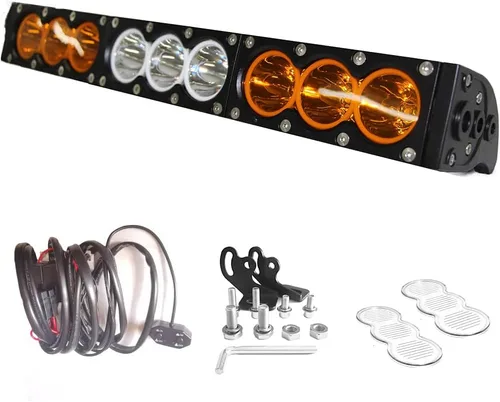 Miniatura 14 de AngelMa Barra de Luz LED de 12 Pulgadas 60W Ámbar Súper Brillante Spot Todoterreno de Una Sola Fila IP68 Impermeable para Cualquier Automóvil Camión