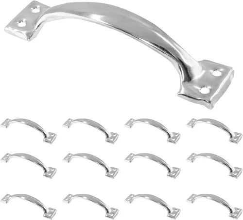 Miniatura 9 de 20 manijas de metal de 4 pulgadas para puerta, manijas de arco grandes, manijas de puerta de granero vintage para muebles, armarios, cocina, cajón