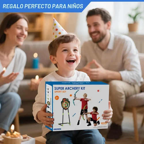 Miniatura 9 de HYES Paquete de 2 arcos y flechas para niños, juego de tiro con luz LED con 24 flechas de ventosa, 1 objetivo de pie, 6 objetivos de puntuación y 2
