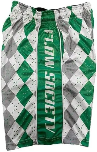 Miniatura 2 de Flow Society Pantalón corto de Argyle Attack para hombre gris y verde con bolsillos