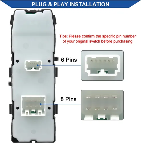 Miniatura 3 de Obaee Interruptor eléctrico de ventana compatible con Jeep Commander/Grand Cherokee 2006-2010, Chrysler Aspen/Chrysler 200/300/Sebring, Dodge