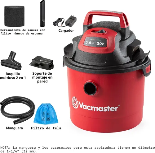 Miniatura 2 de Vacmaster Aspiradora inalámbrica húmeda/seca de 2.5 galones de 20 V - DVOM202P 1101