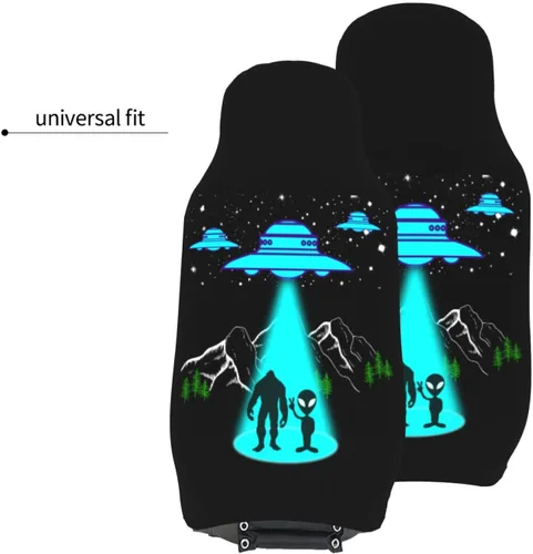 Miniatura 4 de Alien and Bigfoot - Funda de asiento delantero de automóvil para hombres y mujeres, 2 piezas, fundas de asiento automotriz para automóviles, SUV