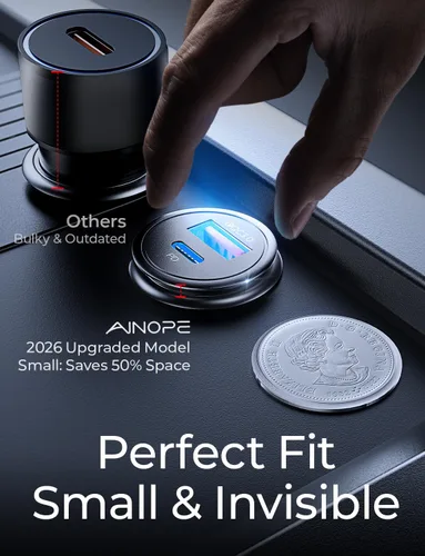 Miniatura 6 de AINOPE Cargador de coche de 67.5 W USB C de carga rápida, PD 45 W USB C cargador de coche carga rápida 【Mini y metal】 Adaptador de encendedor