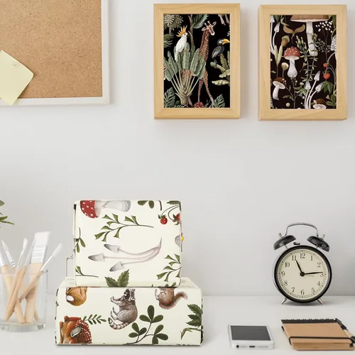 Miniatura 7 de AnyDesign Papel de regalo, papel de regalo de hongos de animales negros y blancos, plegado a granel, papel de arte plano con estampado de jirafa