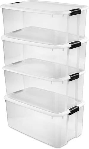 Miniatura 11 de Sterilite - Paquete de 8 cajas ultra de cierre con pestillo, contenedores de almacenamiento con tapas, plástico transparente, 70 cuartos de galón