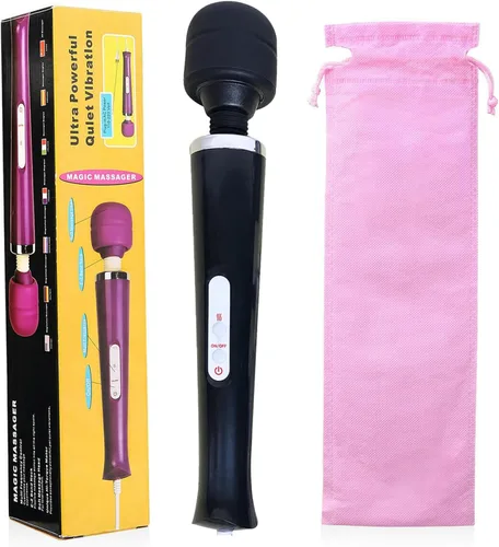 Miniatura 2 de Masajeador de potencia vibratoria, herramienta grande, masaje eléctrico deportivo para mujeres, masajeador muscular de tejido profundo de mano, Negro