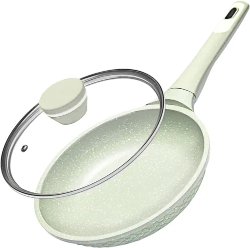 Miniatura 9 de Sartén antiadherente de 11 pulgadas con tapa de vidrio templado, súper antiadherente, 100% libre de PFOA/PFAS y saludable, no tóxico, sartén