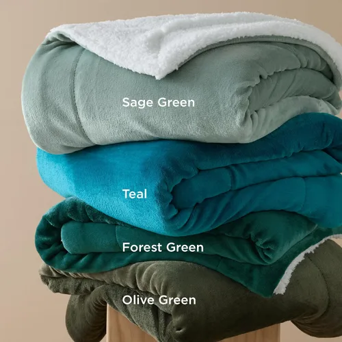 Miniatura 5 de Bedsure Manta de forro polar Sherpa tamaño King para cama, gruesa y cálida, suave manta de felpa para invierno, verde salvia, 108 x 90 pulgadas 04