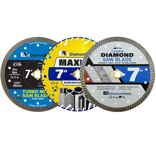 Miniatura 18 de Hoja de sierra de diamante turbo de 7 pulgadas para hormigón, ladrillo, bloque y mampostería, altura de segmento de 0.394 in, profundidad de corte