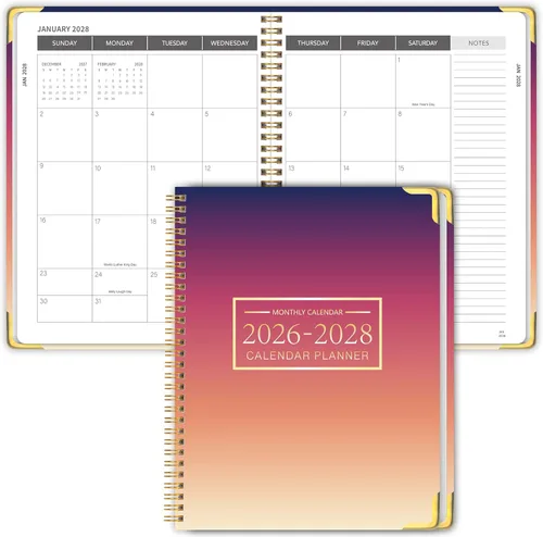 Miniatura 11 de Agenda mensual 2026-2028, calendario 2026-2028 de 36 meses, 8.5 x 11 pulgadas, enero 2026 a diciembre 2028, protectores de esquinas de metal