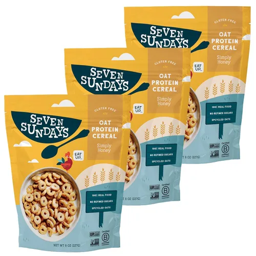 Miniatura 16 de Seven Sundays Cereal de Proteína de Avena, Maple Canela, Bolsa de 8 Oz (Paquete de 3), Sin Gluten, 5g de Proteína Reciclada, 0g de Azúcar Refinado
