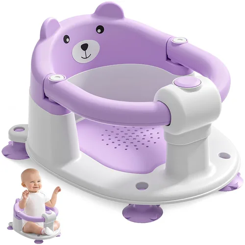 Miniatura 11 de Asiento de baño para bebés de 6 meses en adelante, asientos de baño antideslizantes para bebés sentados, silla de bañera segura para bebés y recién