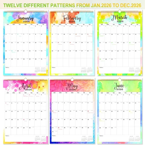 Miniatura 3 de Calendario de pared 2026-2027, calendario de pared colgante grande de 18 meses 2026-2027, enero 2026 a junio de 2027, calendario grande 2026 de 12 x
