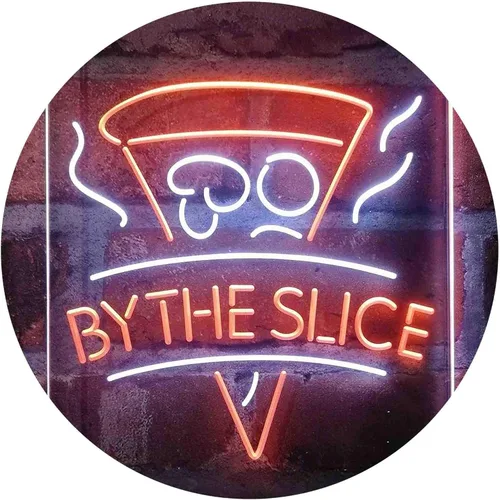 Miniatura 15 de ADVPRO Pizza by The Slice Café - Letrero de neón LED de doble color, azul y rojo, 8 x 12 pulgadas st6s23-i4145-br