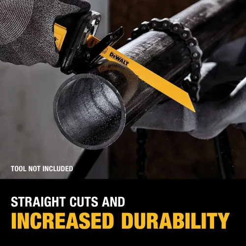 Miniatura 5 de DEWALT Reciprocating Saw Blades, Tapered Back, Bi-Metal, 9-Inch 6-TPI, 5-Pack (DW4803)