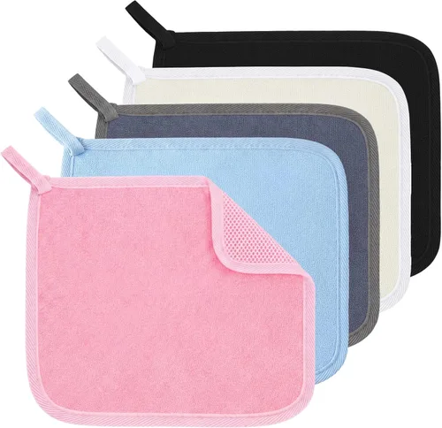 Miniatura 12 de Tatuo 5 paños exfoliantes para el rostro y el cuerpo, tejido de toalla para el baño, exfoliante, masaje, paño de baño para mujeres y hombres, 10.63