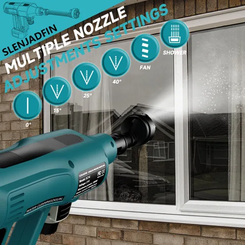 Miniatura 5 de Lavadora a presión inalámbrica para batería Makita 18V 700 PSI Lavadora de energía portátil de mano con boquilla 6 en 1 cañón de espuma