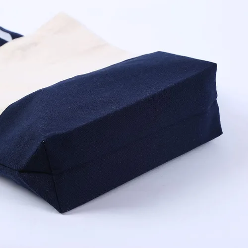 Miniatura 4 de Azuca Bolsa de lona de algodón resistente de 12 onzas con refuerzo inferior, bolsa de compras para la playa, 17 x 14 x 4 pulgadas, paquete de 6