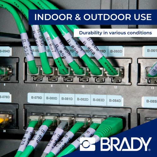 Miniatura 4 de Brady Auténticas etiquetas envolventes de vinilo autolaminables (M4-91-427) de 1.5 pulgadas de alto x 1 pulgada de ancho, negro sobre blanco