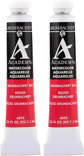 Miniatura 13 de Grumbacher Academy - Pintura de acuarela, 0.25 onzas, tono medio rojo cadmio (A029)
