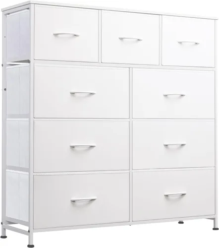 WLIVE. Cajonera de tela de 9 cajones, torre de almacenamiento para dormitorio, pasillo, armario, organizador de cajones alto para dormitorio con