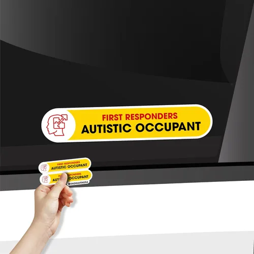 Miniatura 6 de Adhesivo para automóvil para ocupantes autistas, paquete de 2 accesorios de concientización sobre el autismo, calcomanía de seguridad para niños