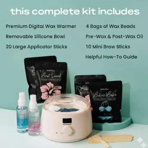 Miniatura 2 de KoluaWax Kit de Cera Premium para Mujeres - Apto para Principiantes - Kit Completo de Cera que incluye 14 oz de Perlas de Cera, Aplicador, Cuidado