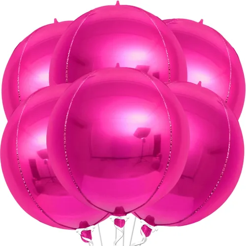 Miniatura 34 de KatchOn, Globos de papel aluminio de color rosa claro, 22 pulgadas, paquete de 6 unidades, globos de Mylar rosa claro para decoraciones de Navidad