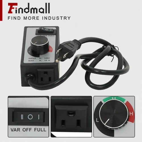 Miniatura 5 de findmall Reemplazo para ventilador de router Controlador de velocidad variable Motor eléctrico Reóstato AC 120V