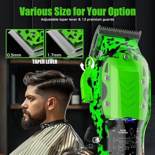 Miniatura 7 de Cortadora de pelo profesional para hombres, kit de peluquería inalámbrico para cortar y arreglar el cabello, juego de cortapelos para corte de pelo