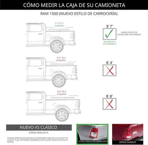 Miniatura 2 de RealTruck BAK BAKFlip MX4 - Cubierta rígida plegable para caja de camioneta 448227 Compatible con Dodge Ram 1500 2019-2025, no es compatible