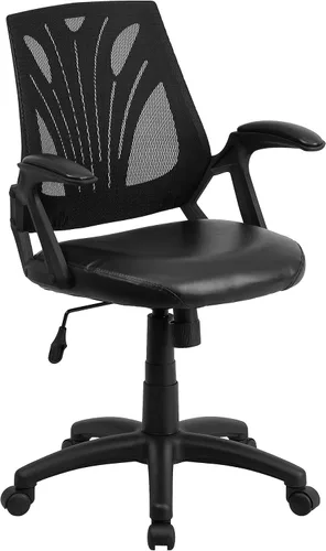 Miniatura 6 de Flash Furniture Sam Silla de oficina giratoria de malla negra con brazos abiertos