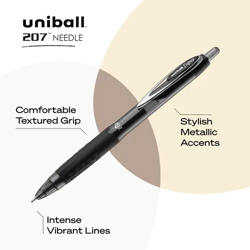 Miniatura 3 de uni-ball 207 - Bolígrafos de gel retráctiles Negro