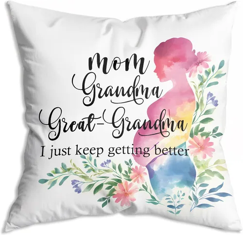 Miniatura 21 de Regalos para abuela, fundas de almohada de 18 x 18 pulgadas, regalos de anuncio de embarazo para abuela, regalos de bisabuela de nietos, regalo