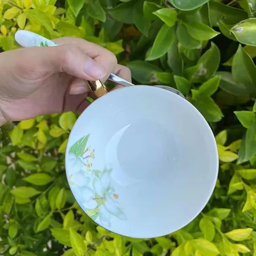 Miniatura 7 de Honorable Taza de café, capuchino, taza de té, con platillo para latte, porcelana de hueso fino, esmalte reactivo, 6.8 onzas-1 unidad