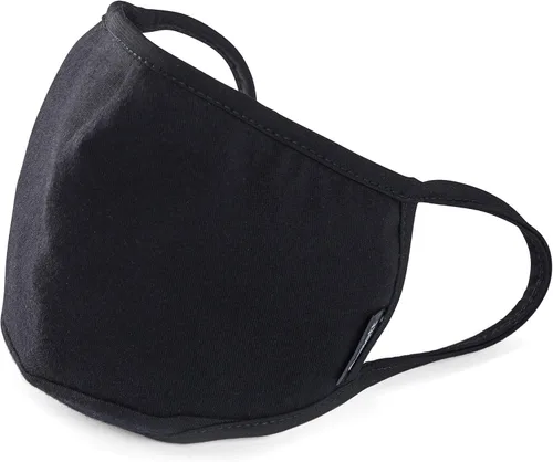 Allett Mascarilla facial, color negro, paquete de 2, hecha de algodón, filtro de polipropileno integrado, cintas elásticas suaves para las orejas,