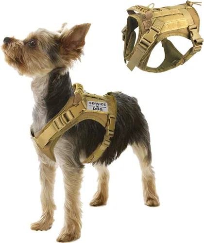 Miniatura 10 de Arnés táctico para perro, chaleco de entrenamiento al aire libre, chaleco militar K9 de patrulla para perro, arnés táctico ajustable para cachorros