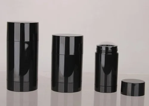 Miniatura 9 de COSIDEA 4 recipientes de desodorante vacíos redondos negros de 1.67 onzas / 1.67 onzas de llenado inferior tubos grandes para cera para el cabello
