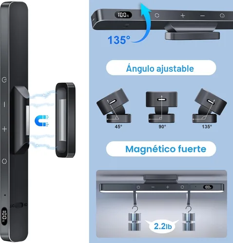 Miniatura 6 de WILLED Barra de Luz Recargable de 3W con Control Remoto, Luces de Espejo Ajustables de 3 Colores con 120 LED, Batería de 2000mAh Luz de Maquillaje