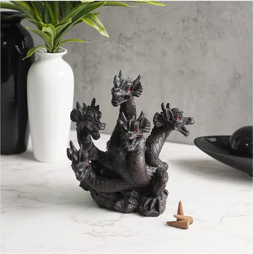 Miniatura 9 de Estatua decorativa de resina de dragón Hosley con quemador de conos de incienso de 21.6 cm de alto, ideal para aromaterapia y decoración de Dragón